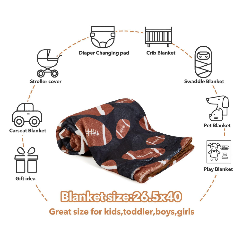DCOOLGO football baby blanket nursery prop in soft color.
