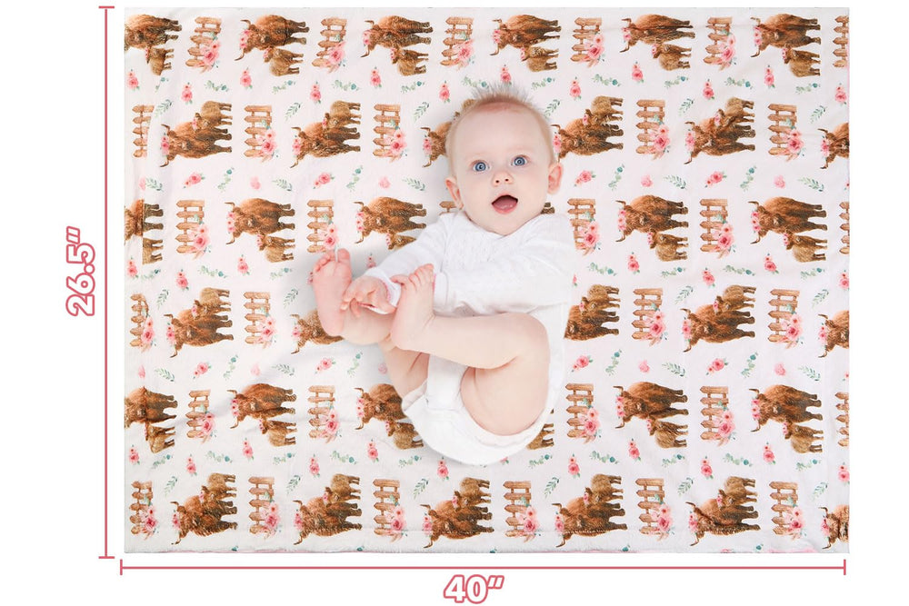 DCOOLGO Highland Cow Lovey dotted backing visible for gentle sleep support.