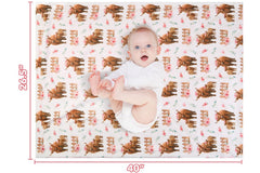 DCOOLGO Highland Cow Lovey dotted backing visible for gentle sleep support.