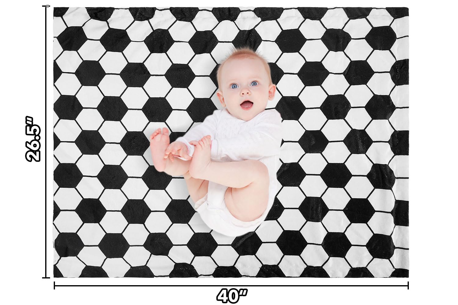 DCOOLGO soccer baby blanket with dotted backing adds gentle touch on baby's skin