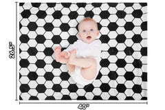 DCOOLGO soccer baby blanket with dotted backing adds gentle touch on baby's skin