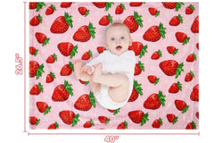 DCOOLGO Strawberry Baby Blanket back dotted design adds gentle texture