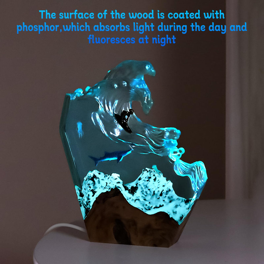 dcvbny Epoxy Resin Dive Scene 3D Light enhances bedroom ambience with underwater hues