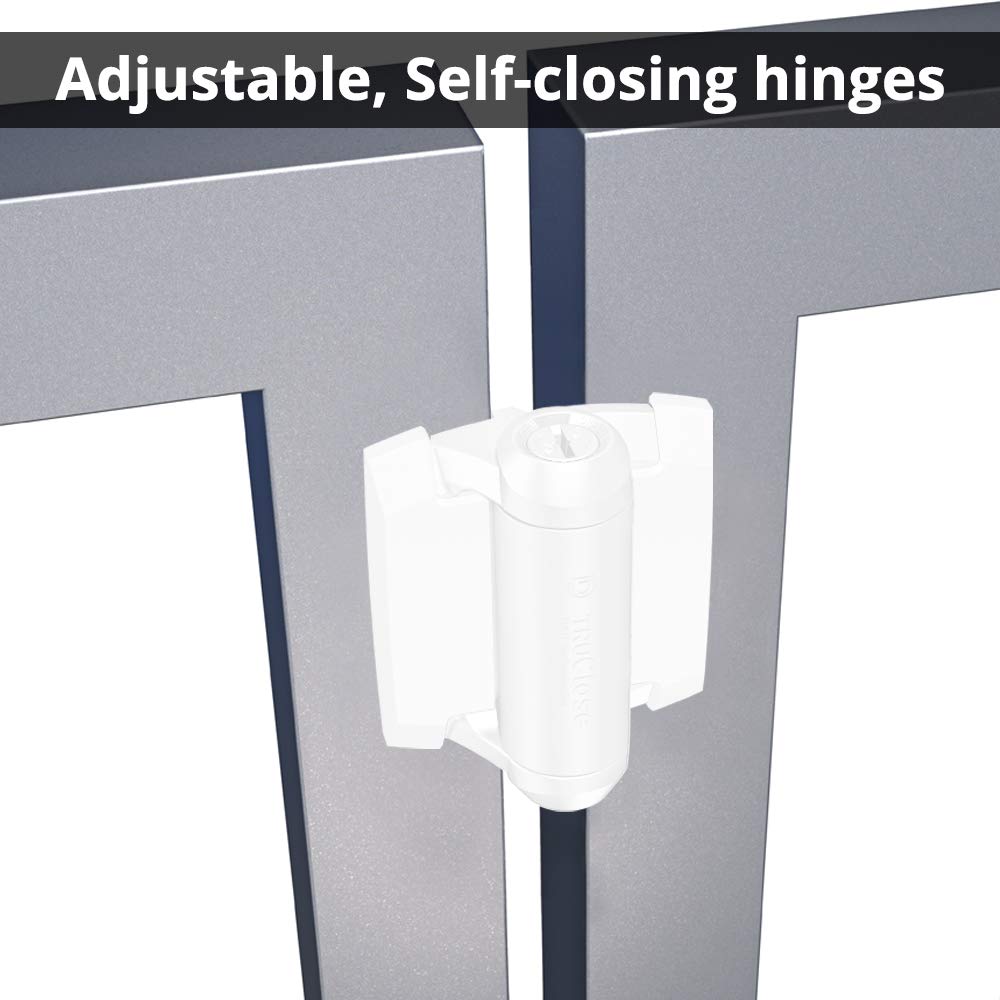 D&amp;D Technologies TruClose packaging image including hinges brackets and stainless screws.