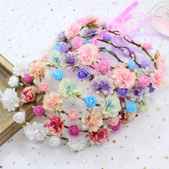 DDazzling flower headband white back-tie design ideal for bridesmaids moments