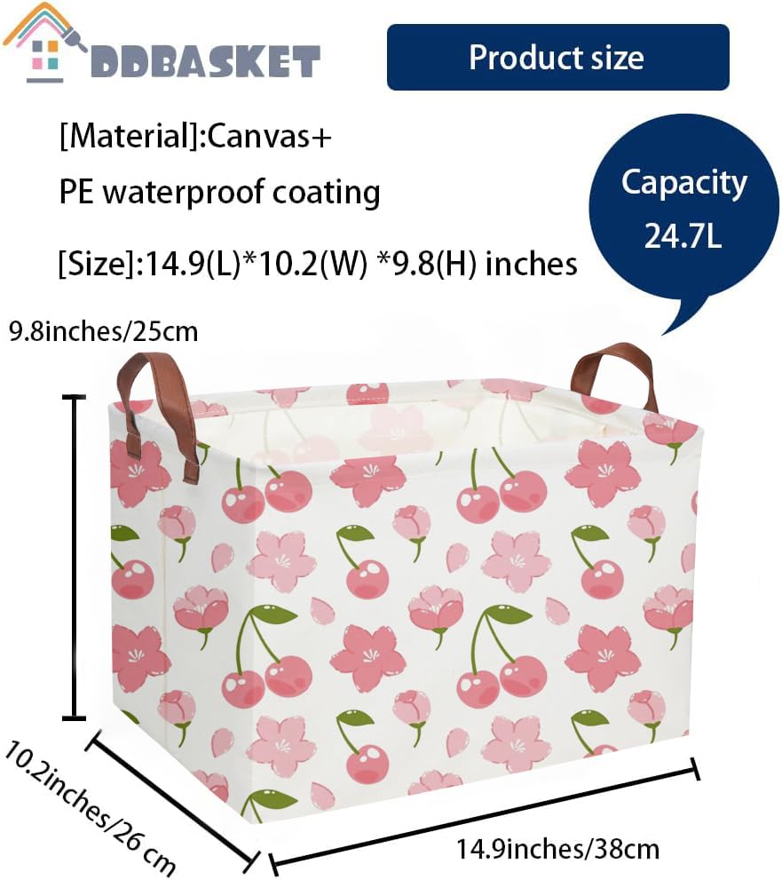 DDBASKET girls room decor bin cherry helps keep clutter tidy