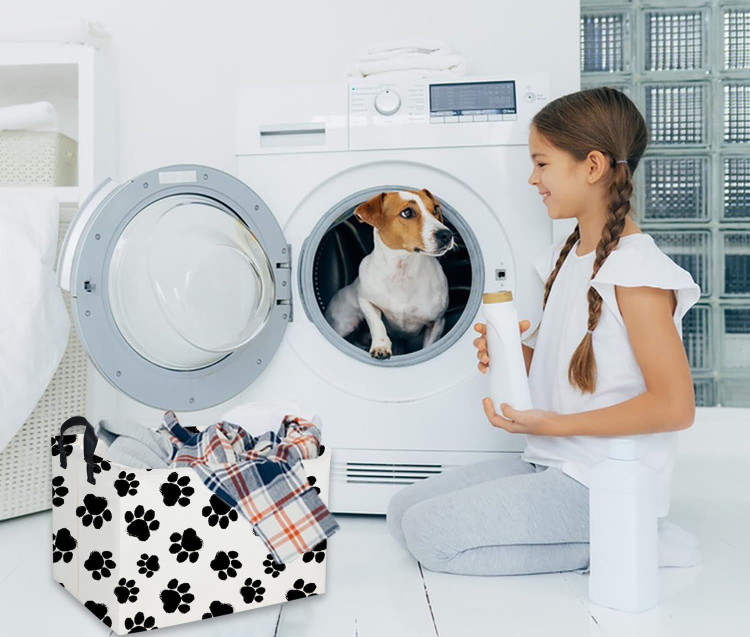 DDBASKET canvas basket interior waterproof lining keeps contents dry and wipe-clean.