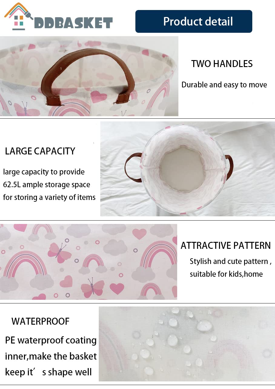 DDBASKET collapsible laundry hamper folds flat for space-saving storage.