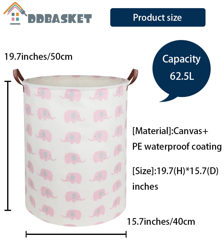 DDBASKET pink elephant nursery decor storage adds charm while organizing toys or clothes.