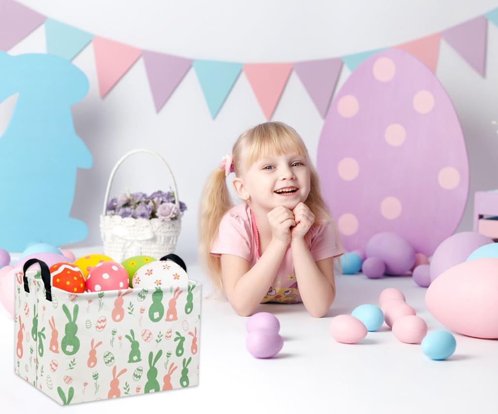 DDBASKET Easter basket size 14.9 x 10.2 x 9.8 inches for versatile fitting.