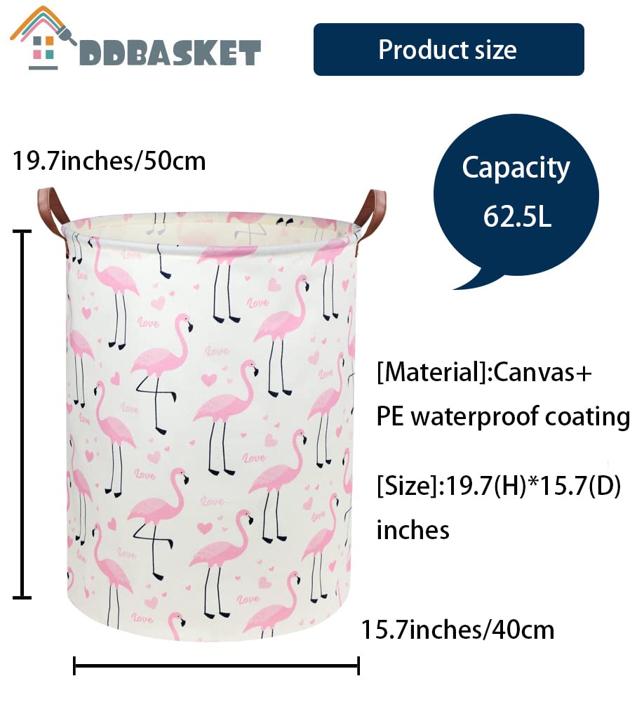 DDBASKET Flamingo Pink folded hamper illustrates easy transport and compact storage.