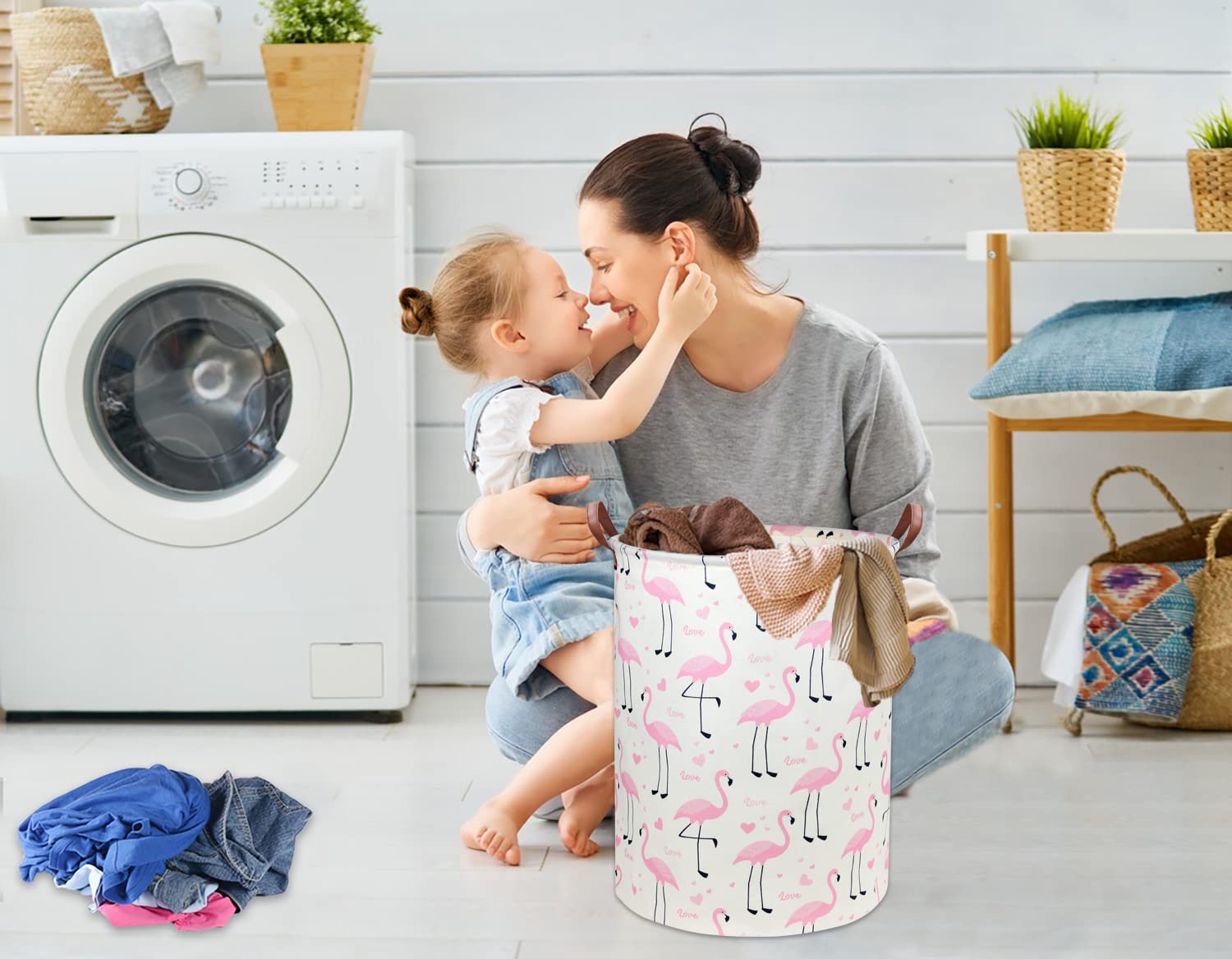 DDBASKET Flamingo Pink nursery decor scene highlights cheerful color and tidy space.