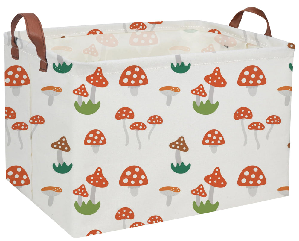 DDBASKET Kids Mushroom Basket front view shows spacious storage for toys