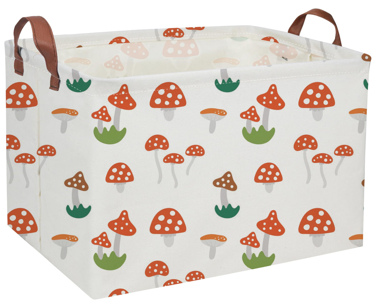 DDBASKET Kids Mushroom Basket front view shows spacious storage for toys