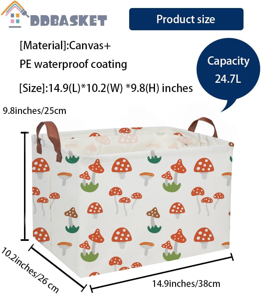 DDBASKET Mushroom Basket interior reveals waterproof lining for easy cleaning