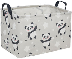 DDBASKET Panda Kids Basket storage bin with panda print for toy organization.