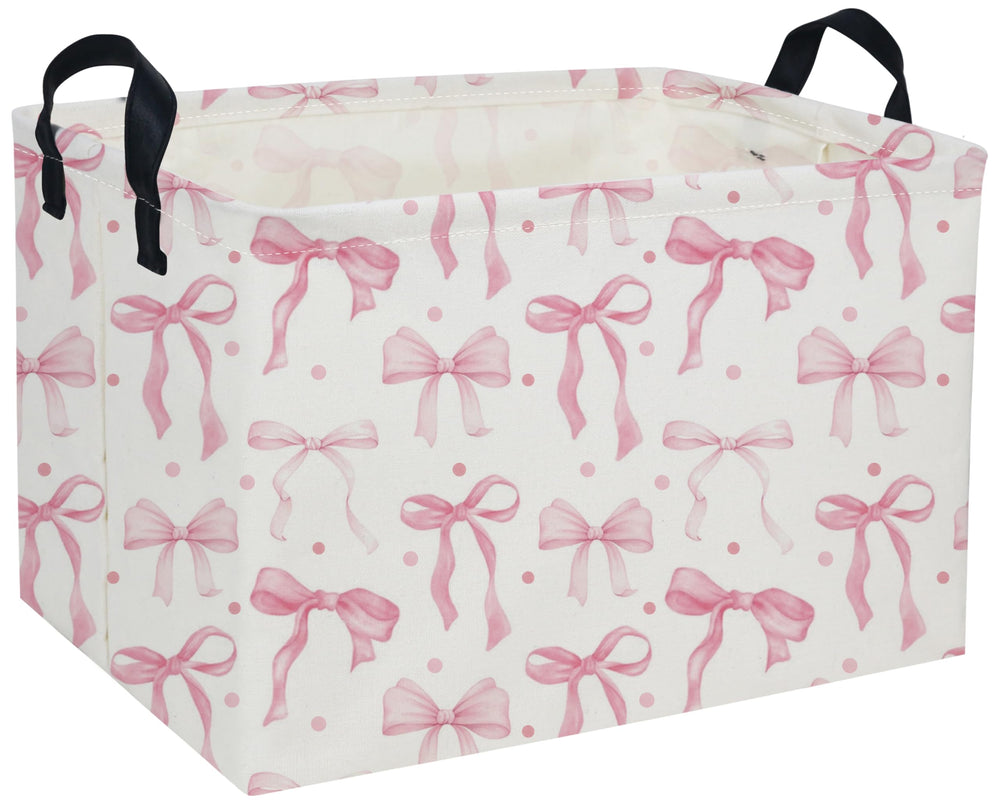 DDBASKET Kids Basket Pink, rectangular front view, ideal for organized toy storage in a kids' room