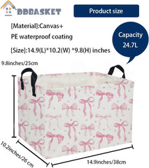 DDBASKET Kids Basket Pink, side view, fits shelves for easy kid-friendly storage
