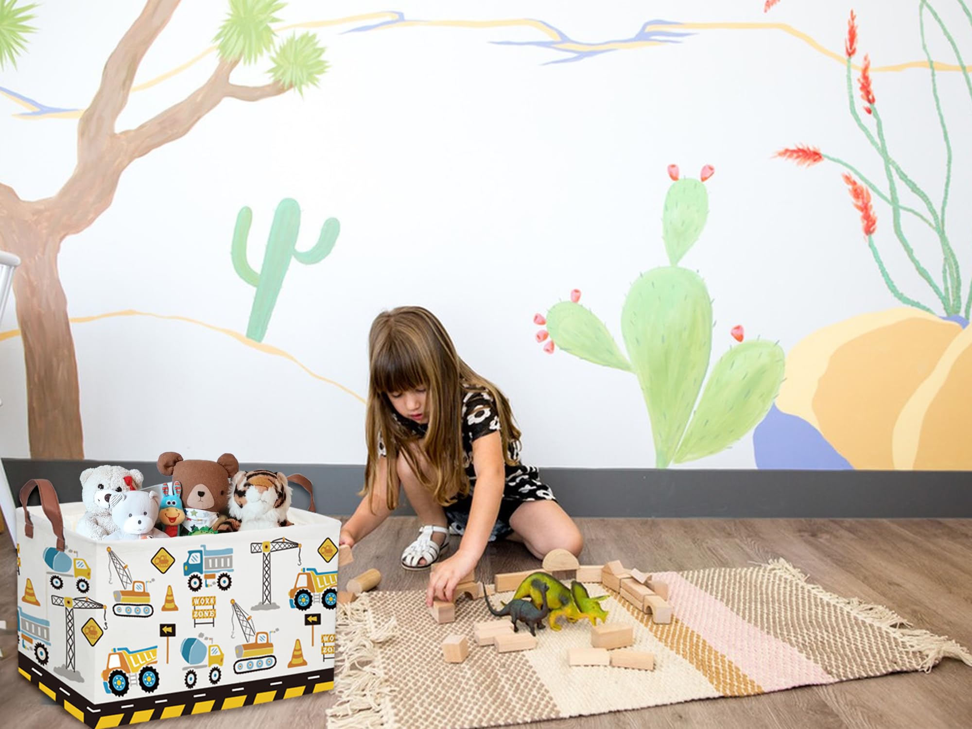 DDBASKET Kids Baskets collapsed flat demonstrates space-saving storage when not in use