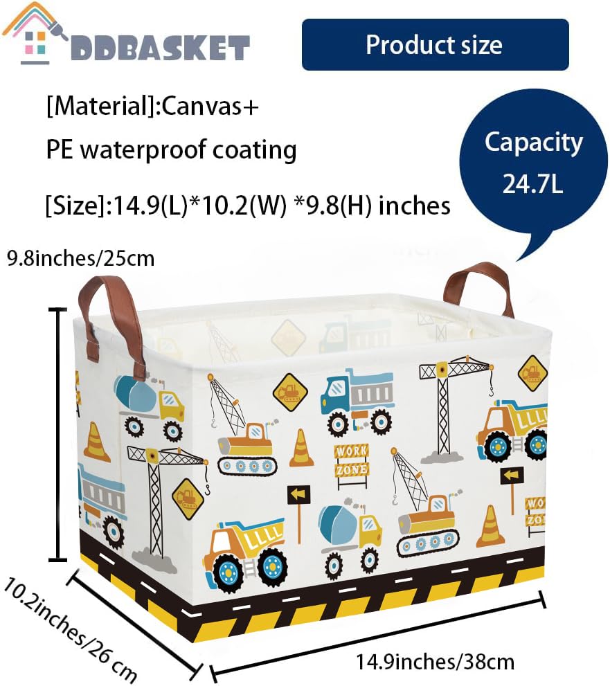 DDBASKET Kids Baskets interior waterproof lining for easy wipe-clean maintenance after playtime
