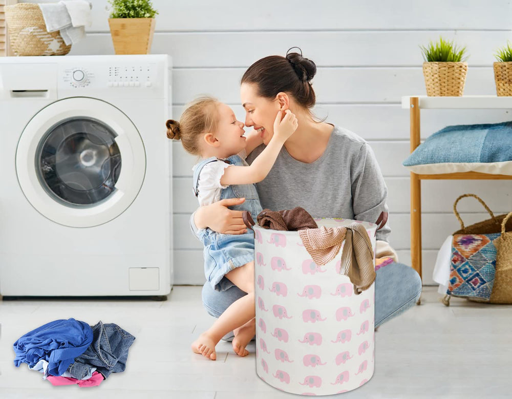 DDBASKET collapsible pink elephant nursery storage bin blends decor with organization.