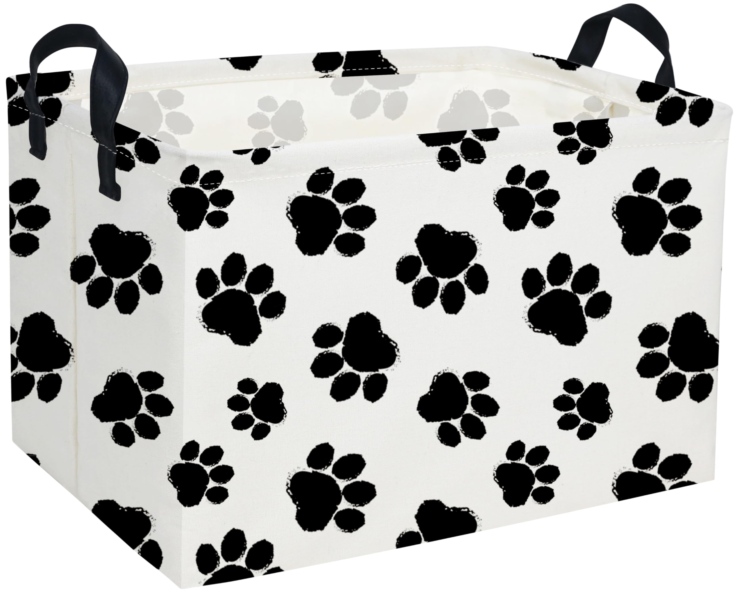 DDBASKET rectangular dog basket open shows sturdy canvas and easy-clean waterproof interior for toy storage.