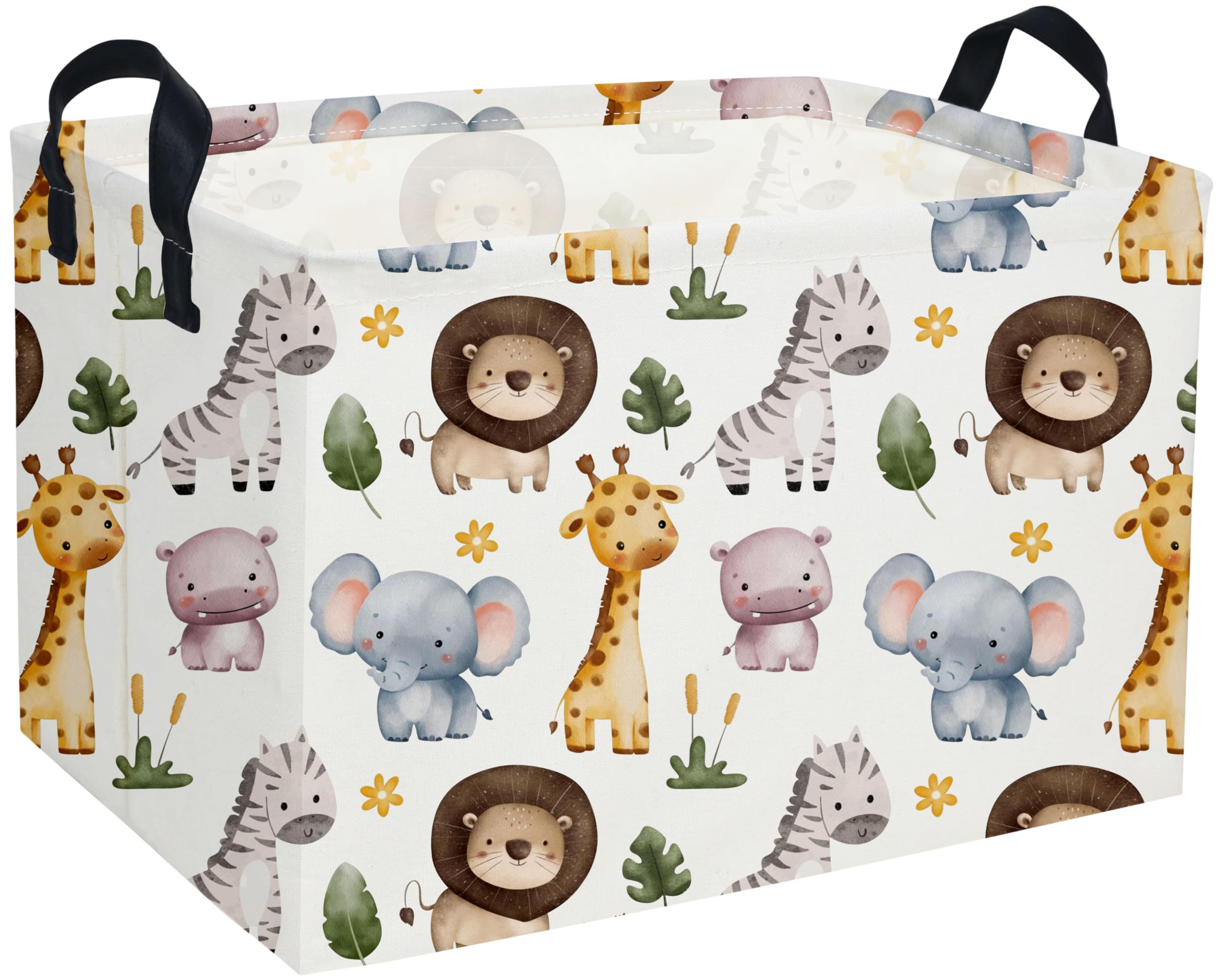 DDBASKET rectangular kids basket with animal design for toy storage.