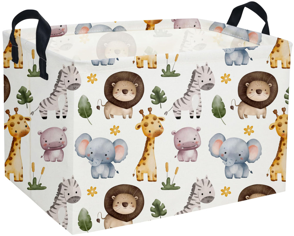 DDBASKET rectangular kids basket with animal design for toy storage.