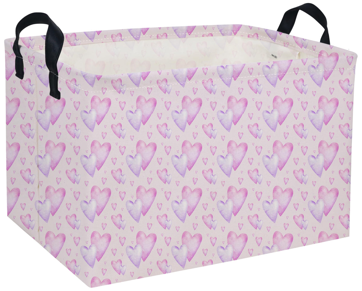 DDBASKET heart-design rectangular basket for toy storage in kids' room.