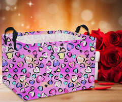 DDBASKET rectangular pink heart basket, open top, easy access to items.