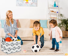 DDBASKET rectangular soccer basket filled with toys shows versatile storage