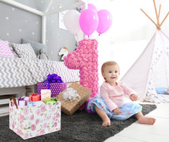 DDBASKET Rose Pink collapsible storage basket folds flat for space-saving transport.