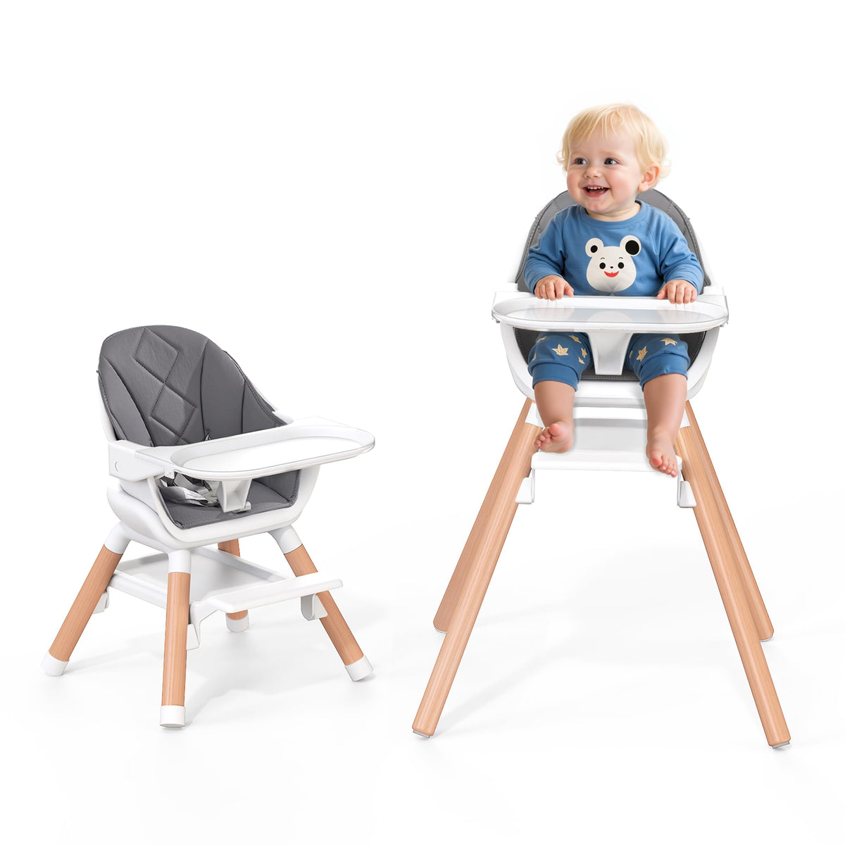ddioyiur high chair 6in1 showcasing eco-friendly materials for safe feeding