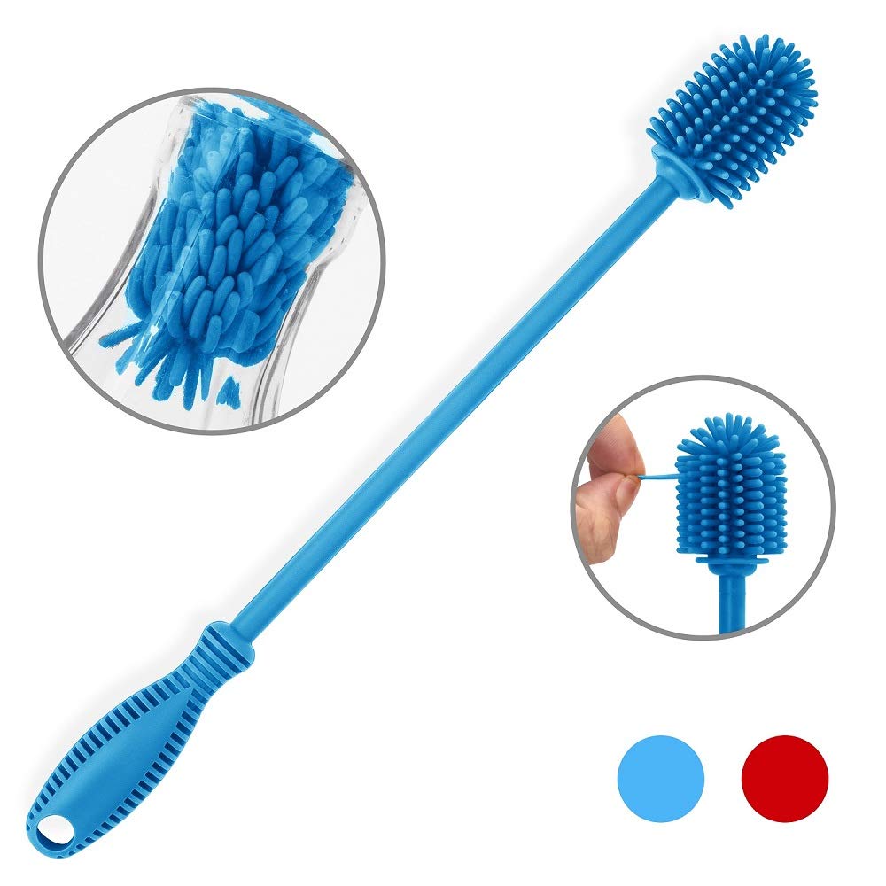 ddLUCK silicone bottle cleaning brush used on baby bottles for easy corners