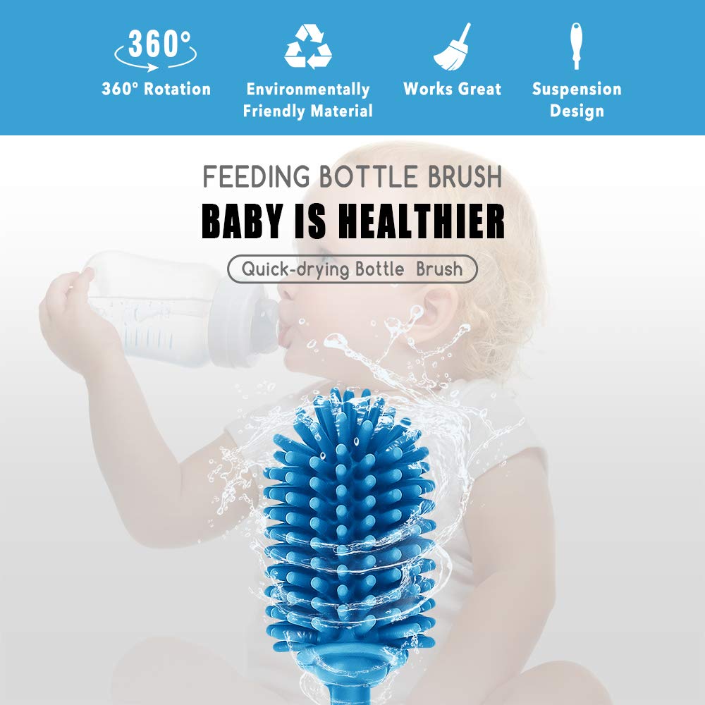ddLUCK silicone bottle cleaning brush heat-resistant bristles suitable for hot cleaning