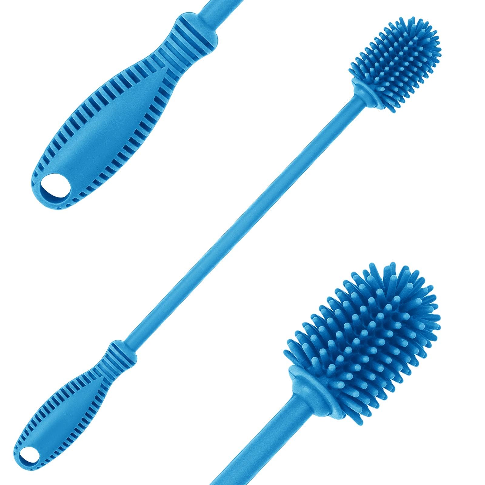 ddLUCK silicone bottle cleaning brush long-handle closeup for thorough reach in narrow openings