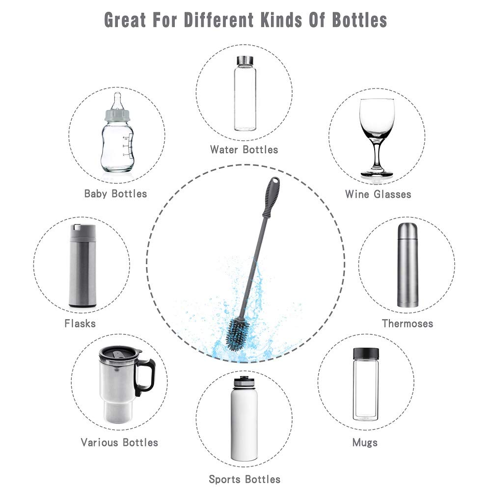 ddLUCK vase and glassware cleaner brush to keep delicate glass scratch-free