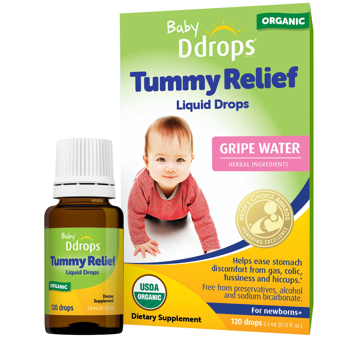 Ddrops Baby Tummy Relief bottle ready for gentle newborn comfort