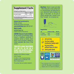 Ddrops Baby Tummy Relief label highlights organic, safe ingredients