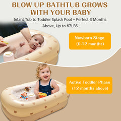DDTPDE anti-slip infant bath tub keeps baby stable during splash time.