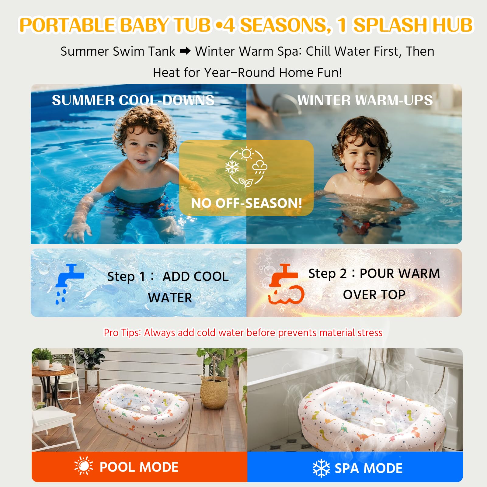 Bottom drain plug enables easy cleanup after bath