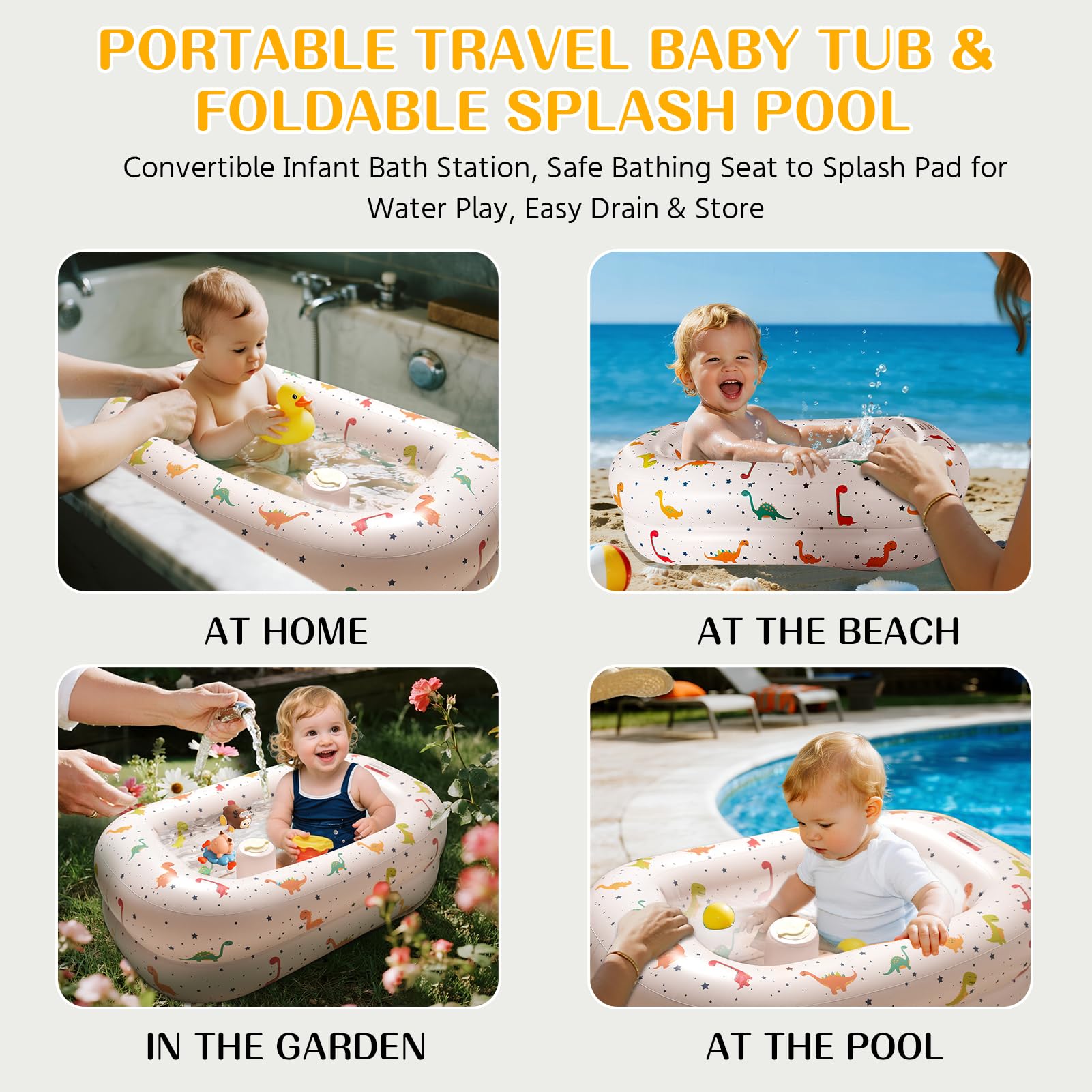 Ideal for travel with lightweight portable bath