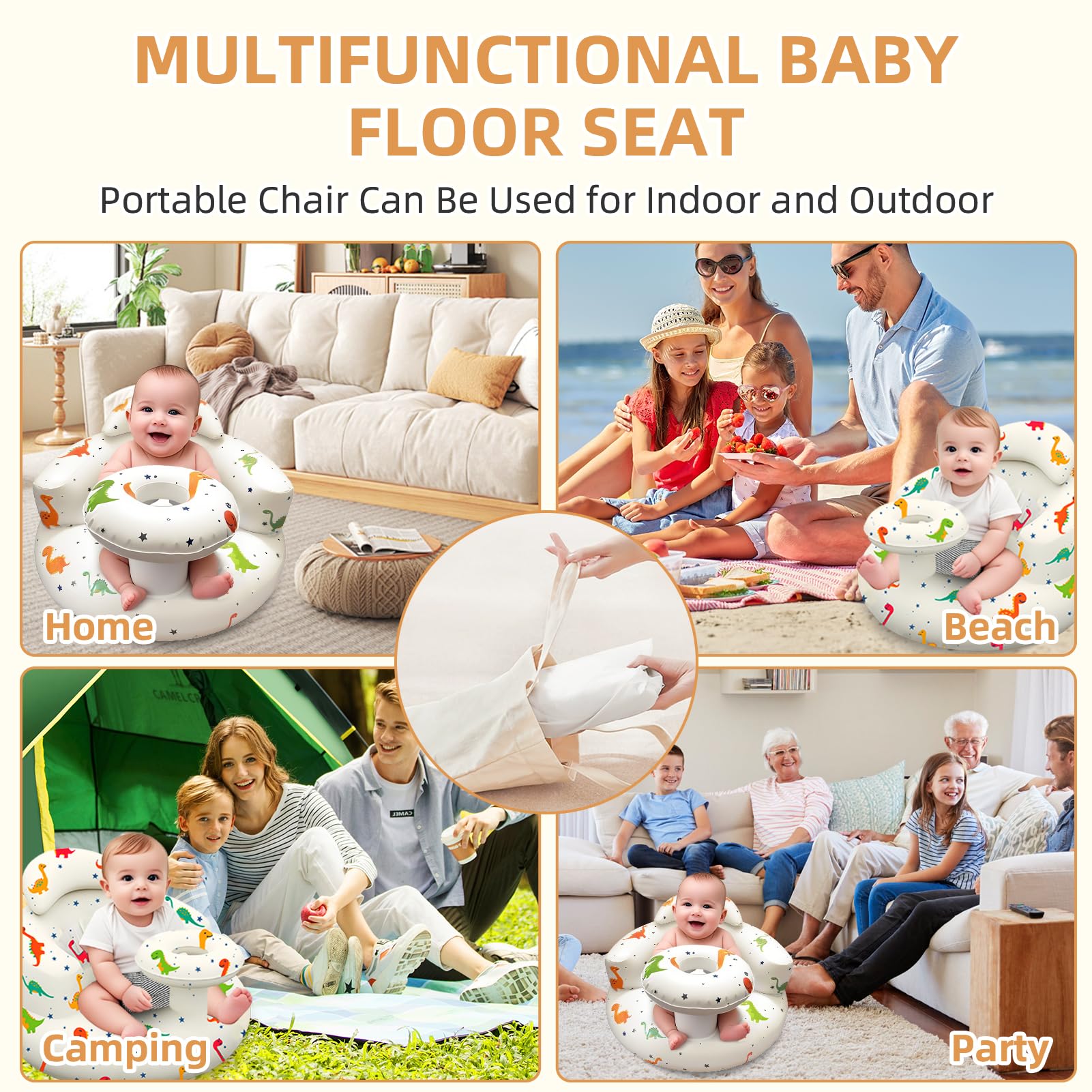 DDTPDE wide backrest promotes proper posture during early sitting.