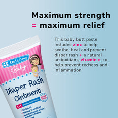 De La Cruz diaper rash ointment packaging box emphasizes safe, effective ingredients.
