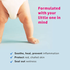 De La Cruz diaper rash ointment texture closeup shows creamy, gentle consistency.