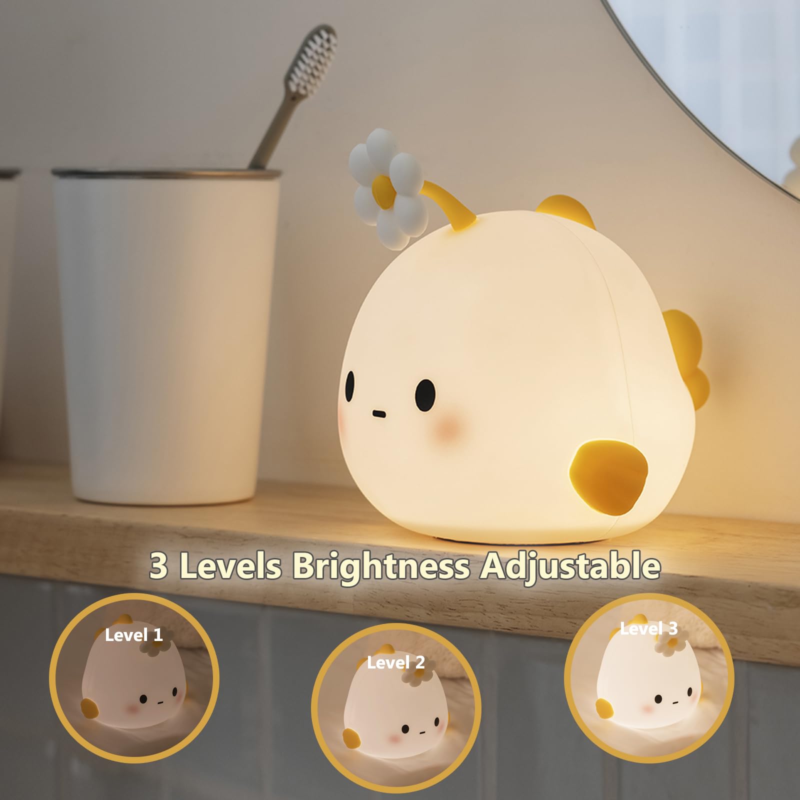 DEALFUN Flower Fish night light made from BPA-free silicone