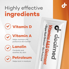 Dealmed A&D Ointment being applied to baby skin for gentle protection.