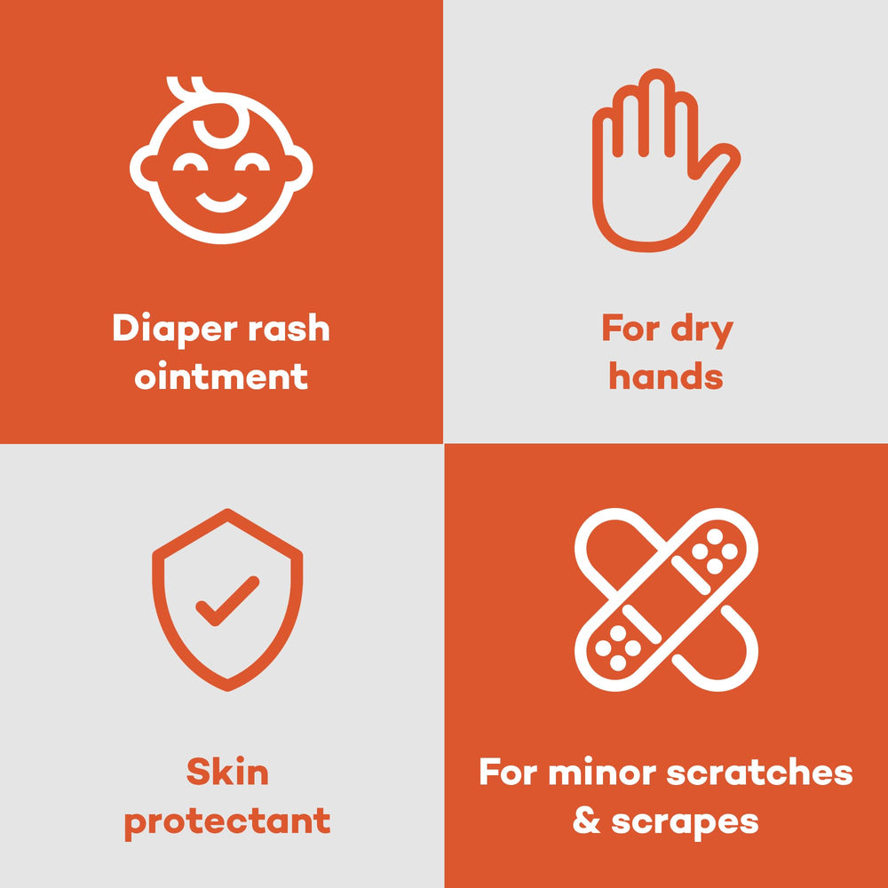 Dealmed A&D Ointment petrolatum base forms a protective moisture barrier.