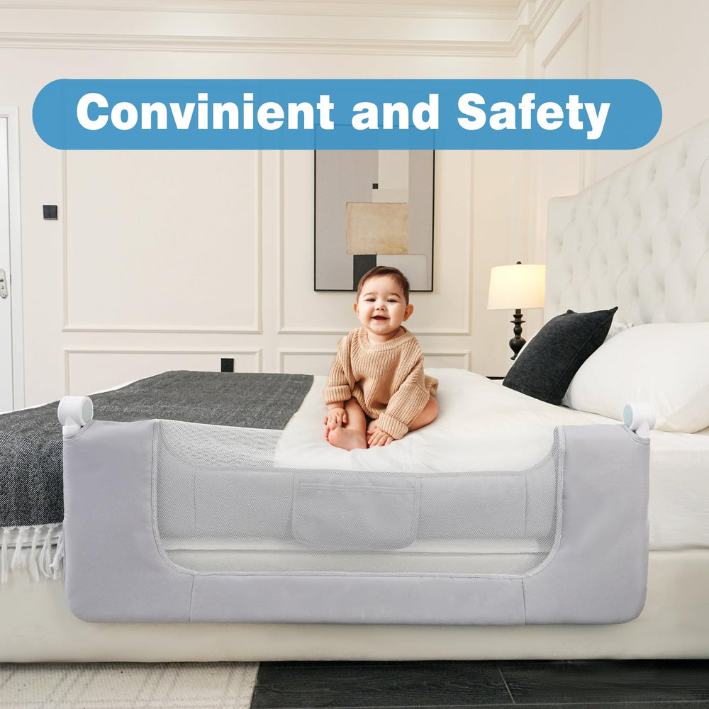 DEALNASTAR bed rail universal fit shows quick installation on multiple bed types