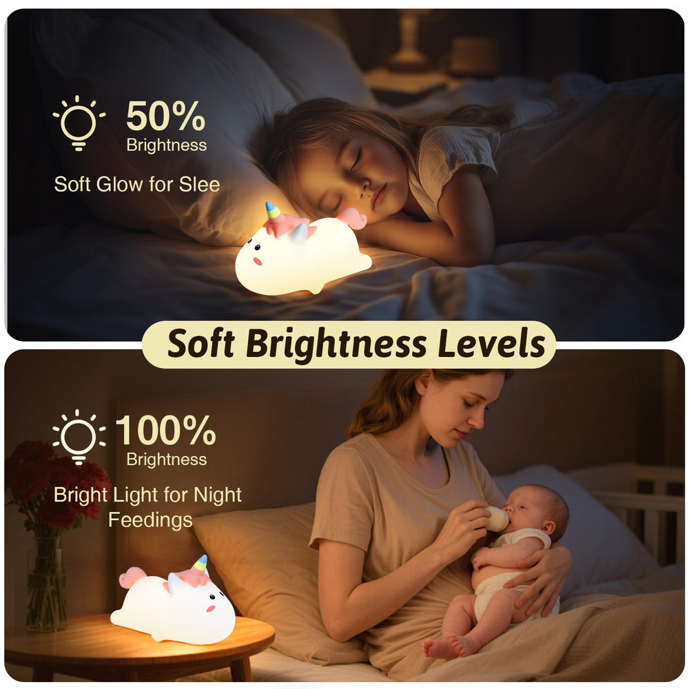 Dealswin bedside nursery light with two brightness levels for sleep and tasks.